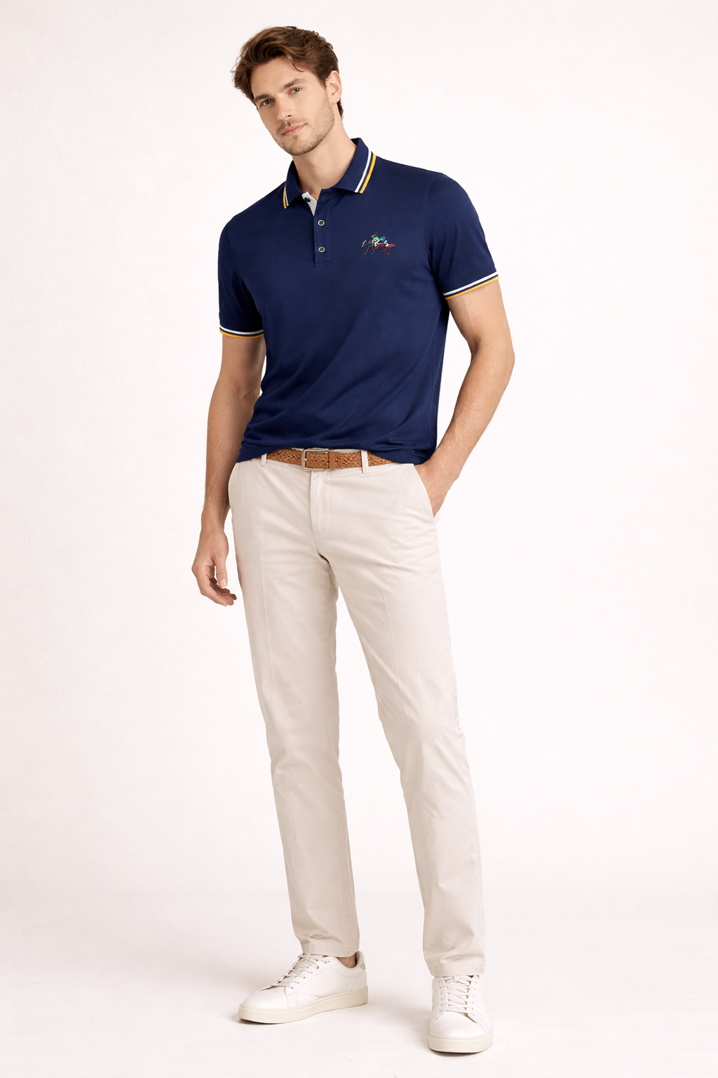 Herren Kurzarm-Poloshirt klassischer Kragen Knöpfe lässig Sommer - Terion