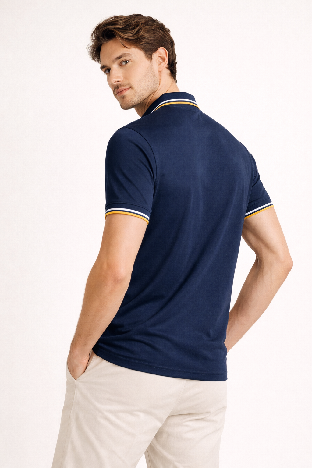 Herren Kurzarm-Poloshirt klassischer Kragen Knöpfe lässig Sommer - Terion