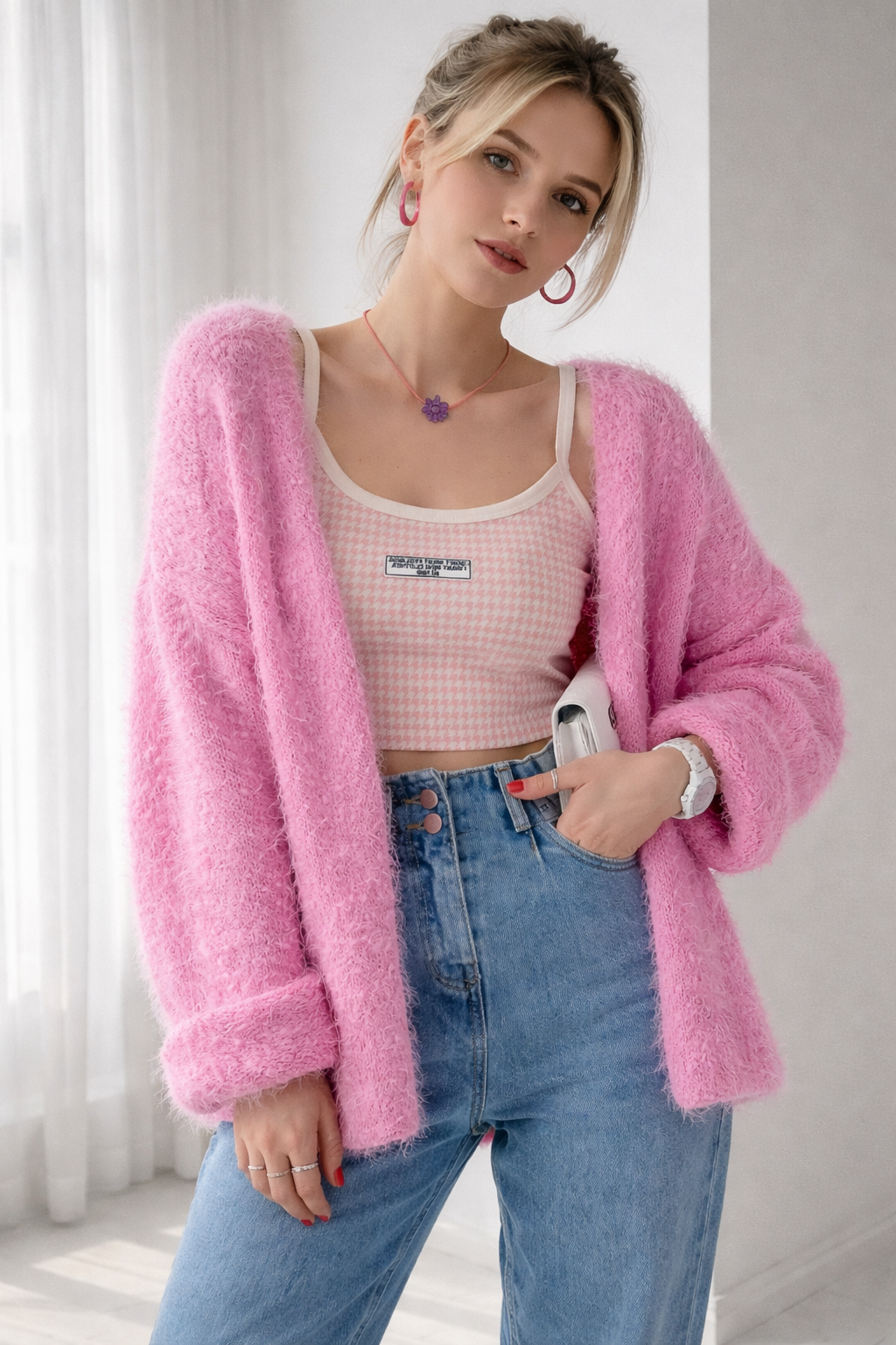 Damen Strickjacke mit V-Ausschnitt - Faelric
