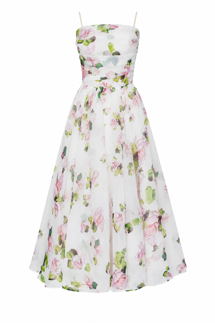 Romantisches Midikleid für Frauen mit Blumenmuster - Elira