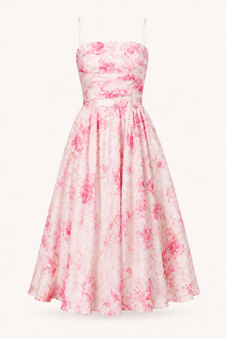 Romantisches Midikleid für Frauen mit Blumenmuster - Elira
