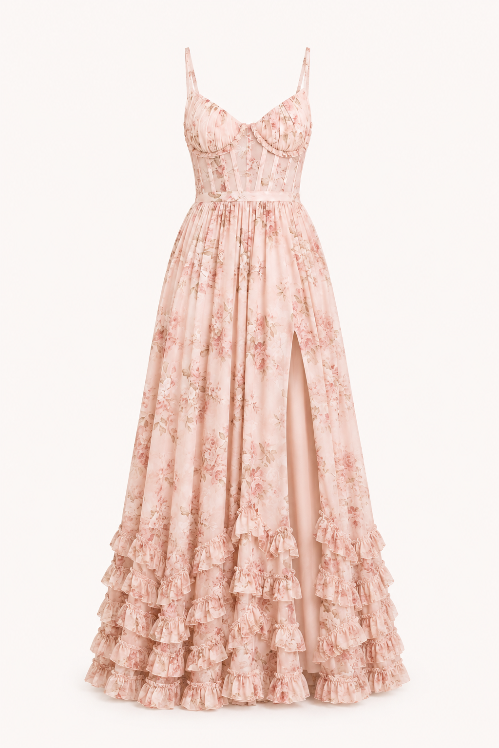 Langes elegantes geblümtes Partykleid - Elara