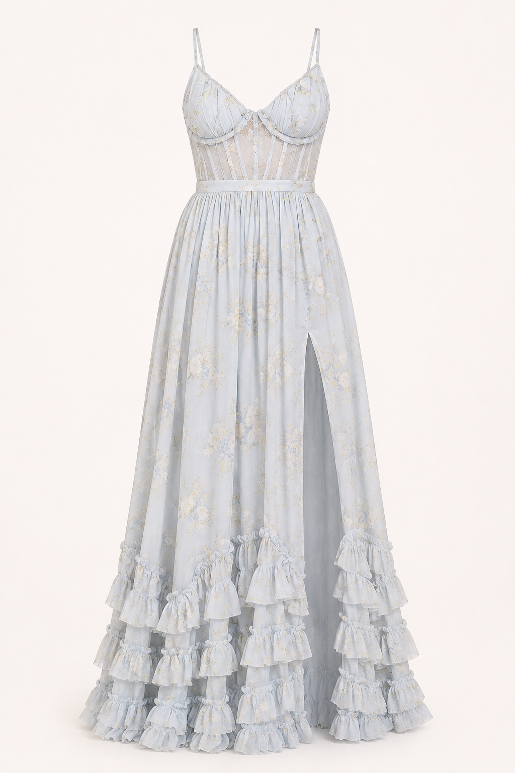 Langes elegantes geblümtes Partykleid - Elara