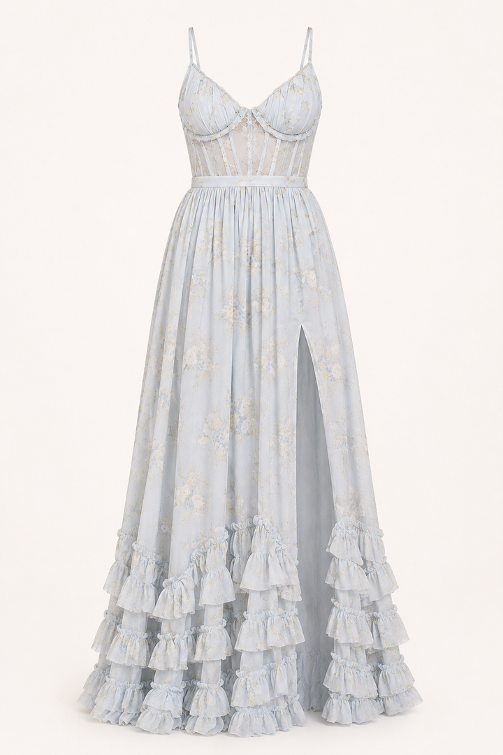 Langes elegantes geblümtes Partykleid - Elara