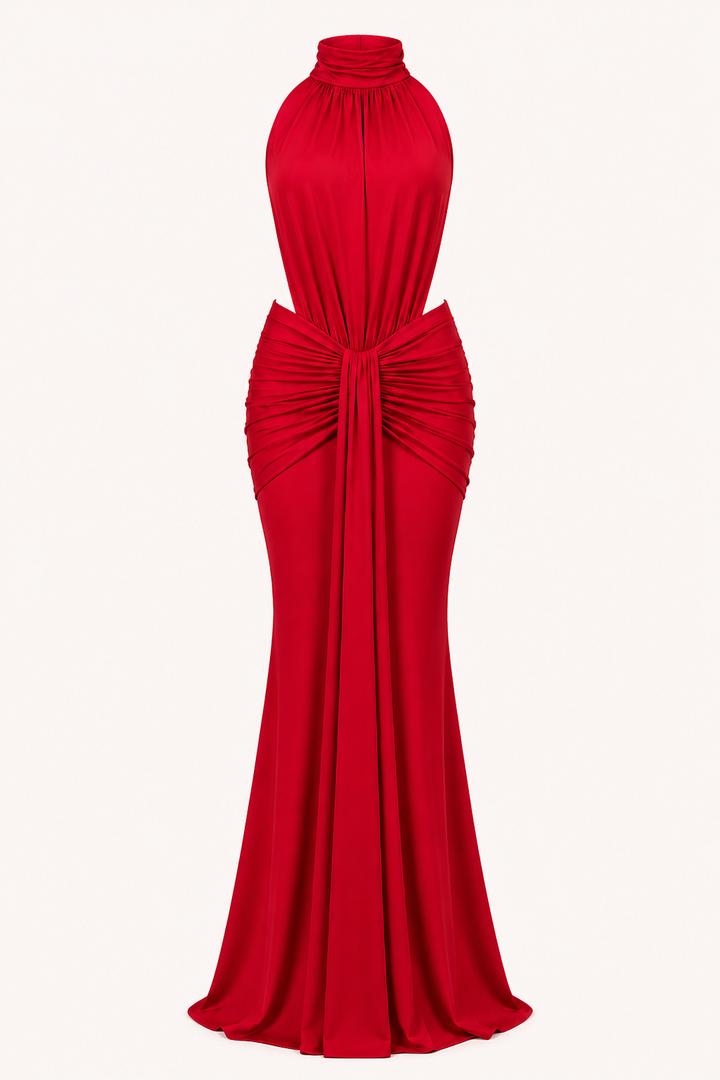 Elegantes langes Kleid mit Neckholder für Frauen - Klara