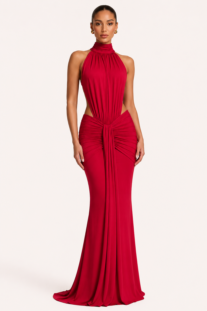 Elegantes langes Kleid mit Neckholder für Frauen - Klara