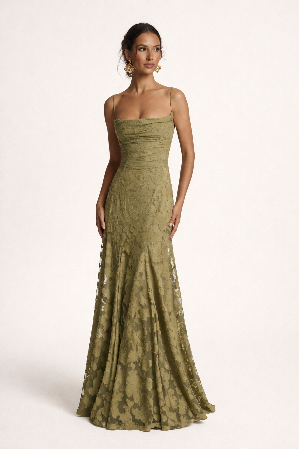Langes elegantes trägerloses Kleid mit geradem Ausschnitt - Lily