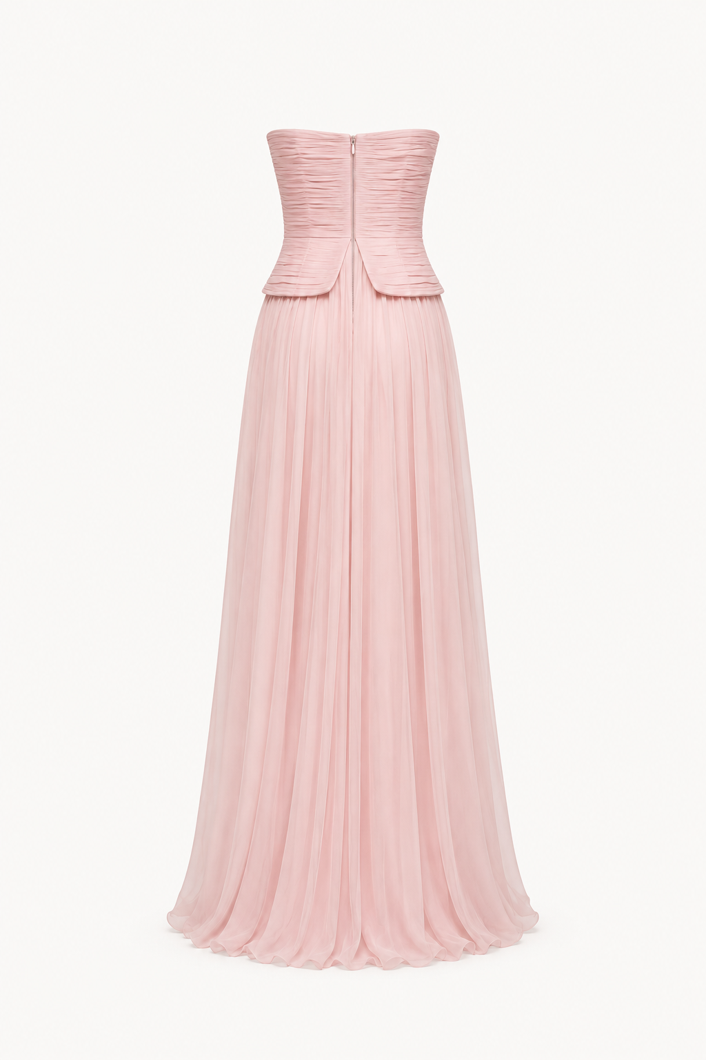 Elegantes langes trägerloses plissiertes Kleid für Frauen - Enice