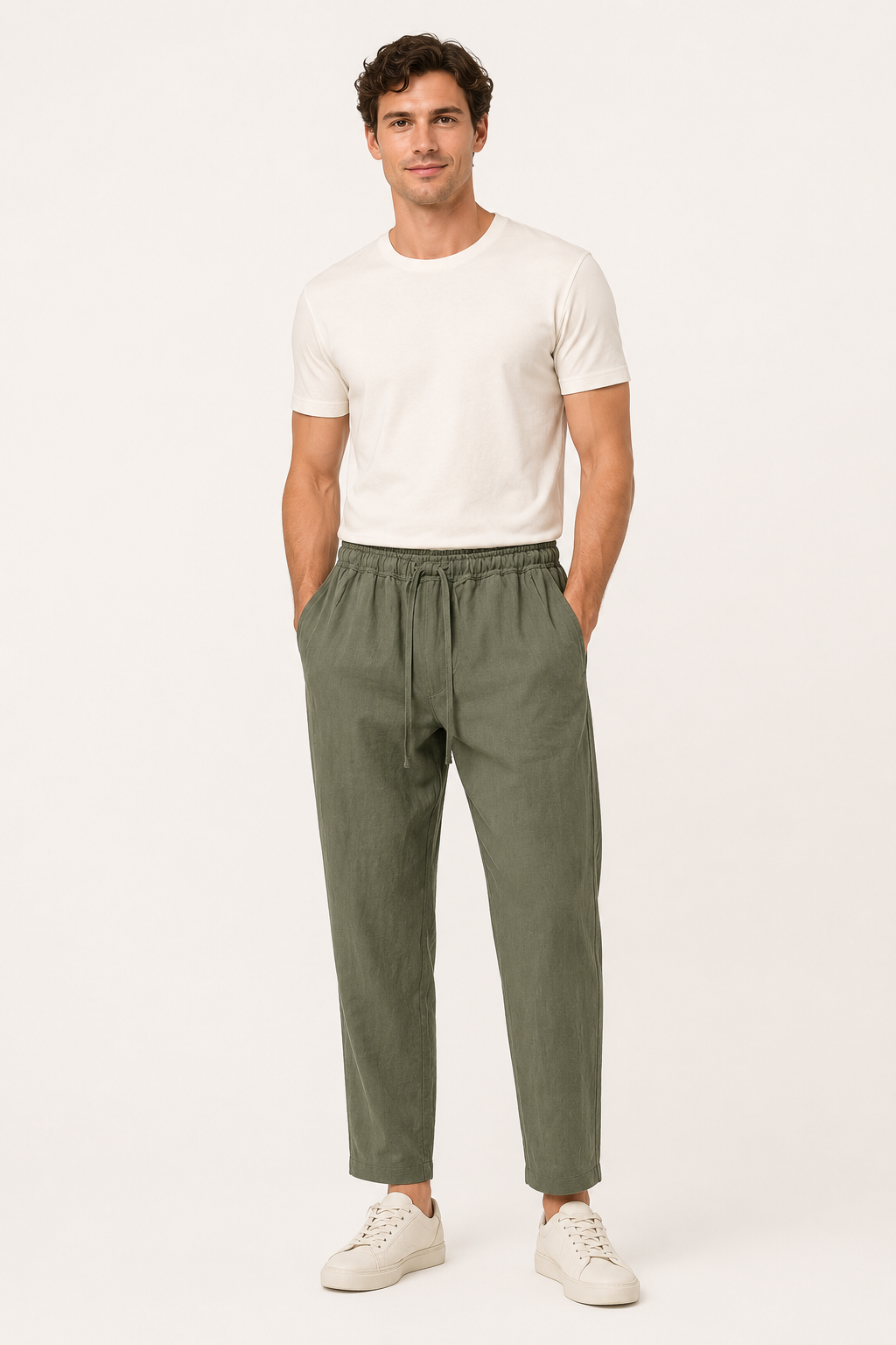 Herren Freizeithose aus Leinen mit elastischem Bund - Jannik