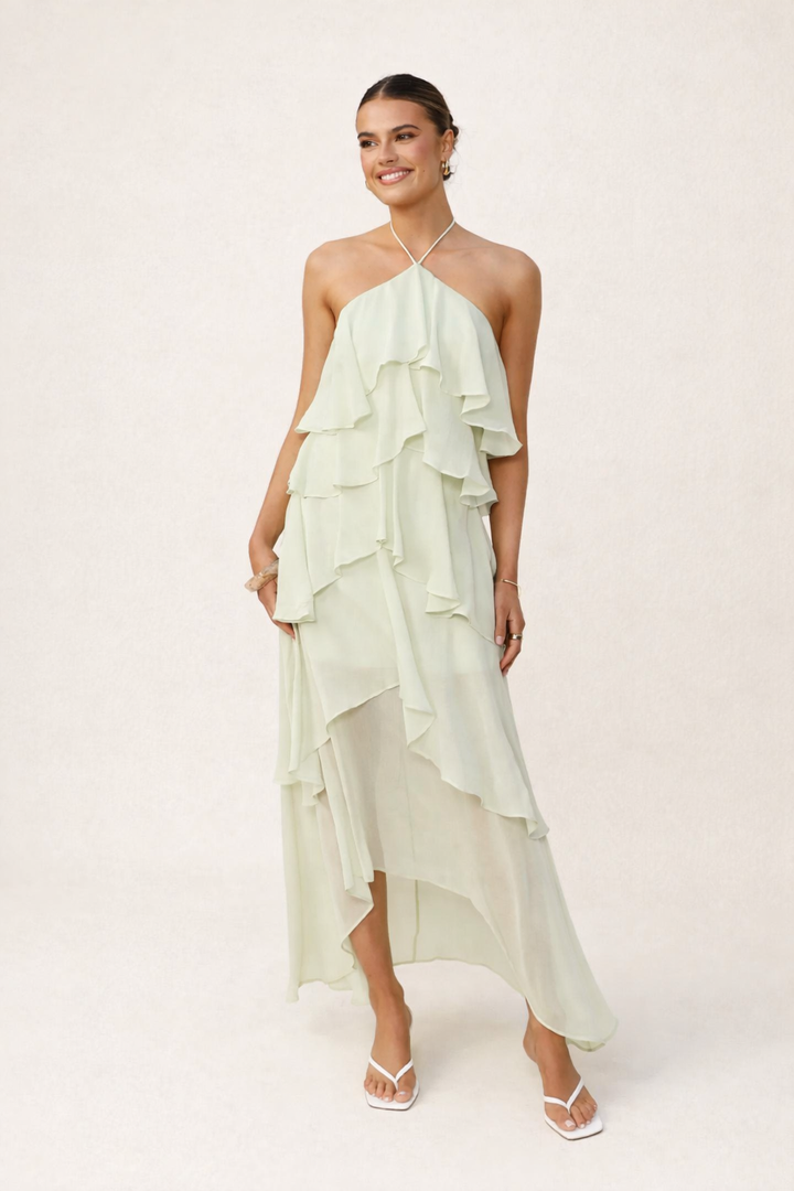 Damen Halfter langes Kleid elegantes Sommer Party Kleid - Kimberly