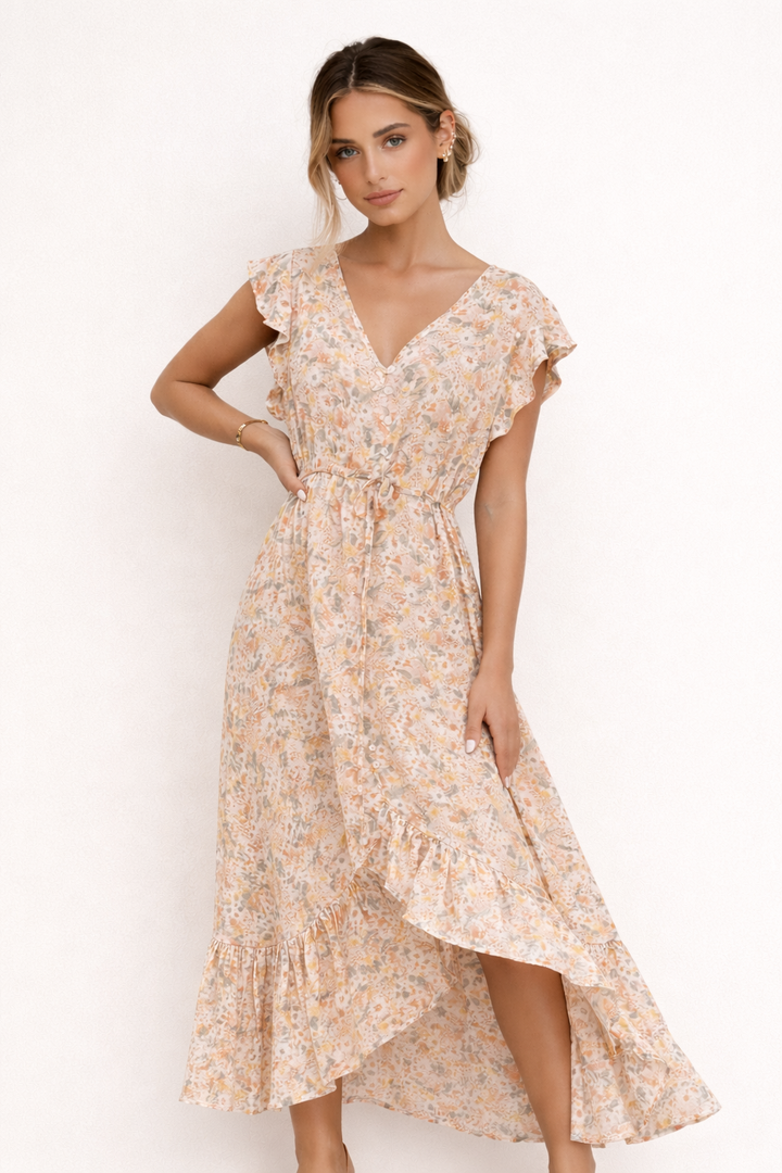 Elegantes Midikleid mit Blumendruck für Damen - Paula