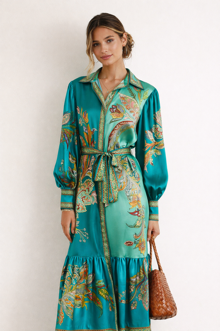 Midikleid mit Boho-Print für Frauen - Daniela