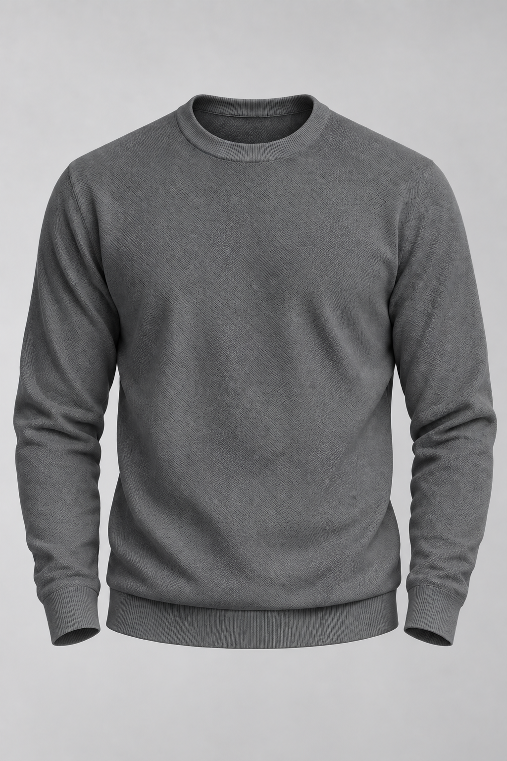 Herrenpullover mit Rundhalsausschnitt, glatter Strick und langen Ärmeln – Nikolai