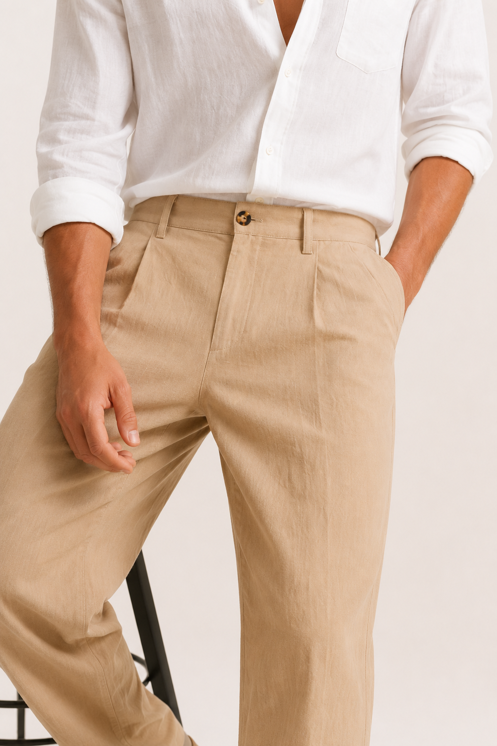 Herren-Anzughose mit weitem Schnitt und geradem Bein – Benedikt