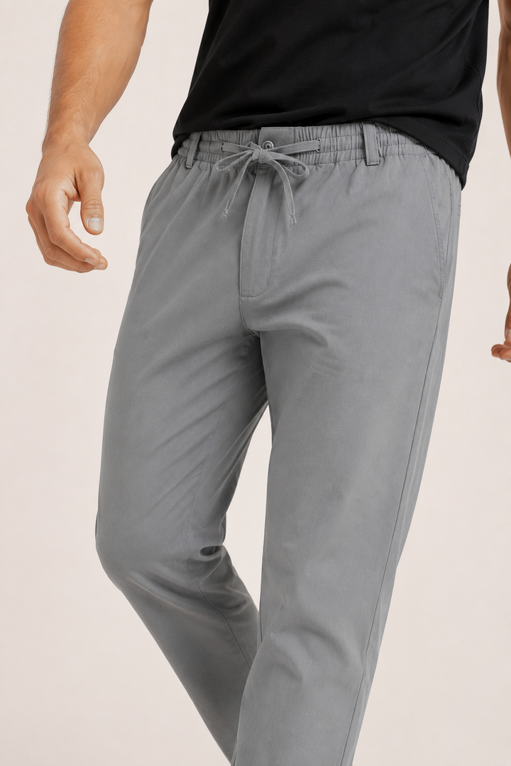 Lässige Herrenhose mit geradem Bein und elastischem Bund – Kaspar