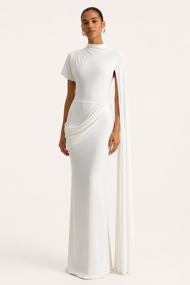 Langes Kleid für Frauen mit elegantem Rollkragen - Mirna