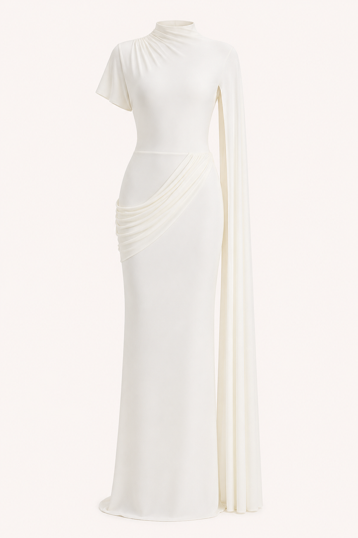 Langes Kleid für Frauen mit elegantem Rollkragen - Mirna