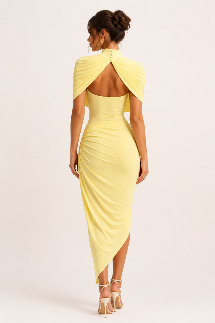 Damen Midikleid elegant Rollkragen Hochzeit Gast - Katja