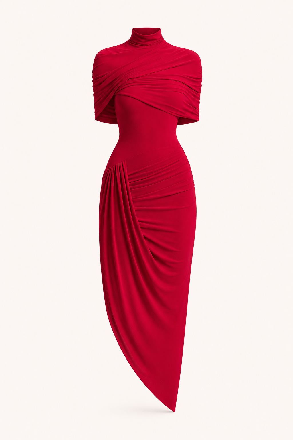 Damen Midikleid elegant Rollkragen Hochzeit Gast - Katja