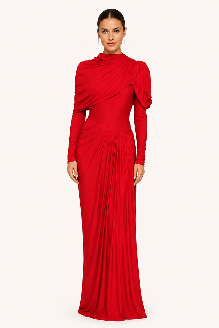 Elegantes langärmeliges Kleid mit langen Ärmeln und schmaler Passform - Sonhia