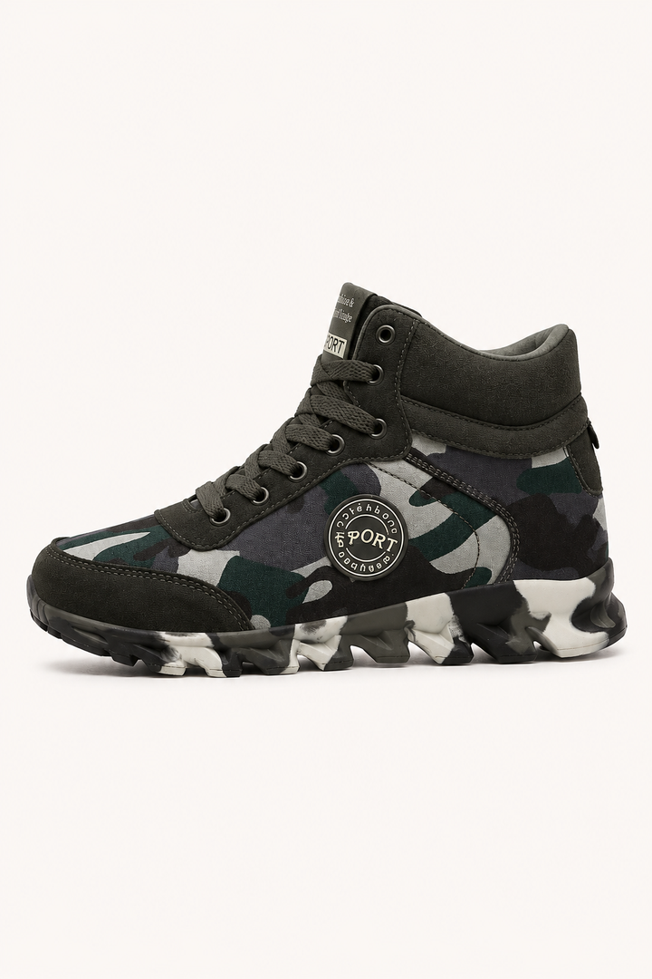 Lässige Damenstiefeletten mit Camouflage-Muster und mittlerem Schaft – Georgina