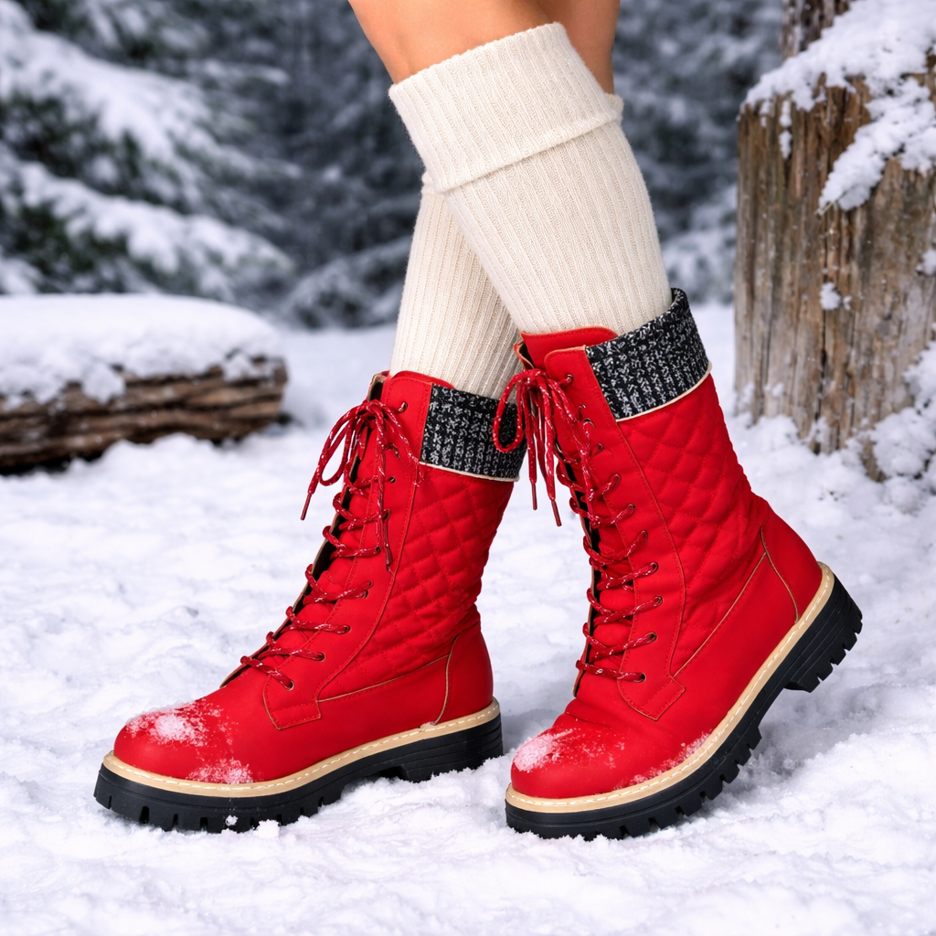 Wadenhohe Damenstiefel mit dicker Sohle - Melissa