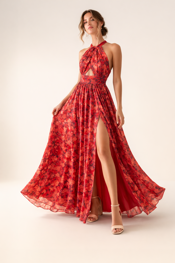 Damen-Trägerkleid mit Frontschlitz - Ennis