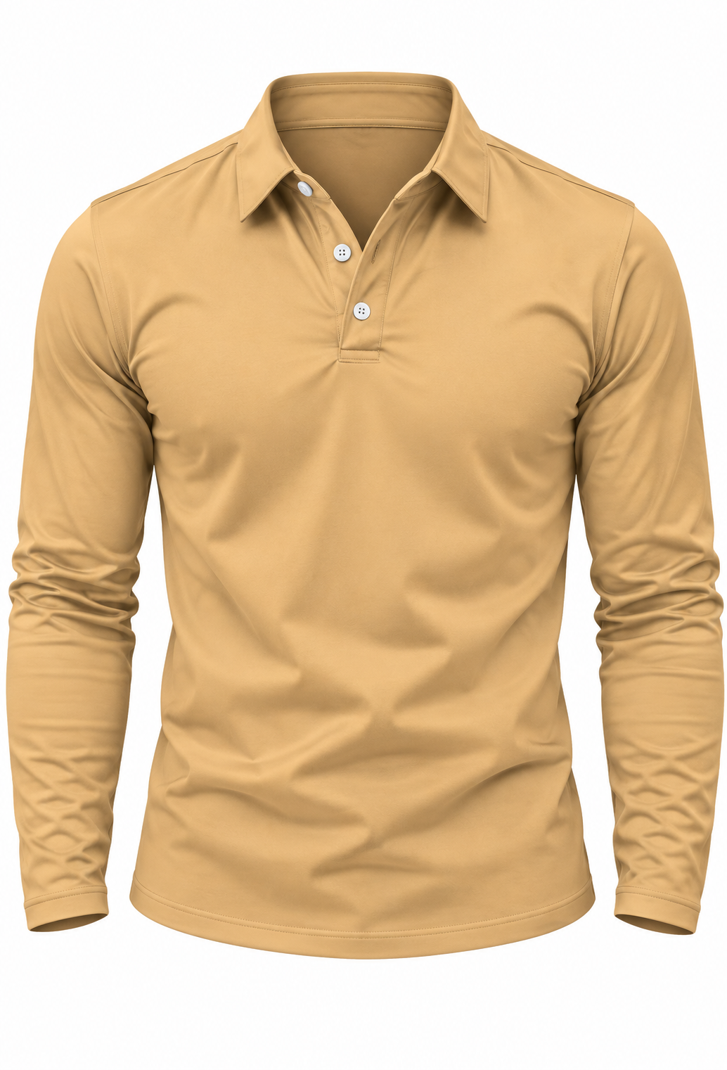 Herren-Poloshirt mit langen Ärmeln, Hemdkragen und Knöpfen – Breno