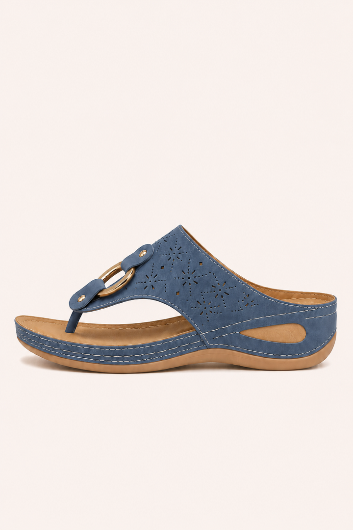 Orthopädische Damensandalen mit bequemem Keilabsatz und ergonomischer Einlegesohle – Lisa
