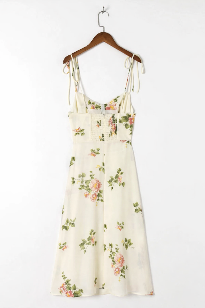 Damen Midikleid Frühling leichter Blumendruck - Lirena