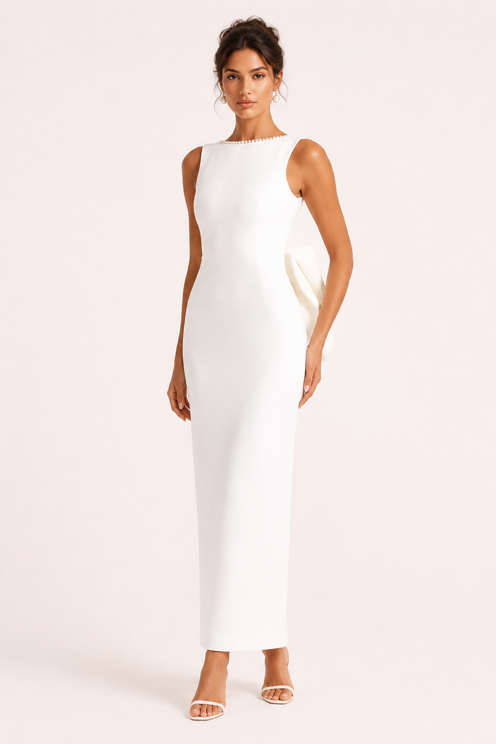 Damen Maxikleid mit Perlenrand - Hildegard