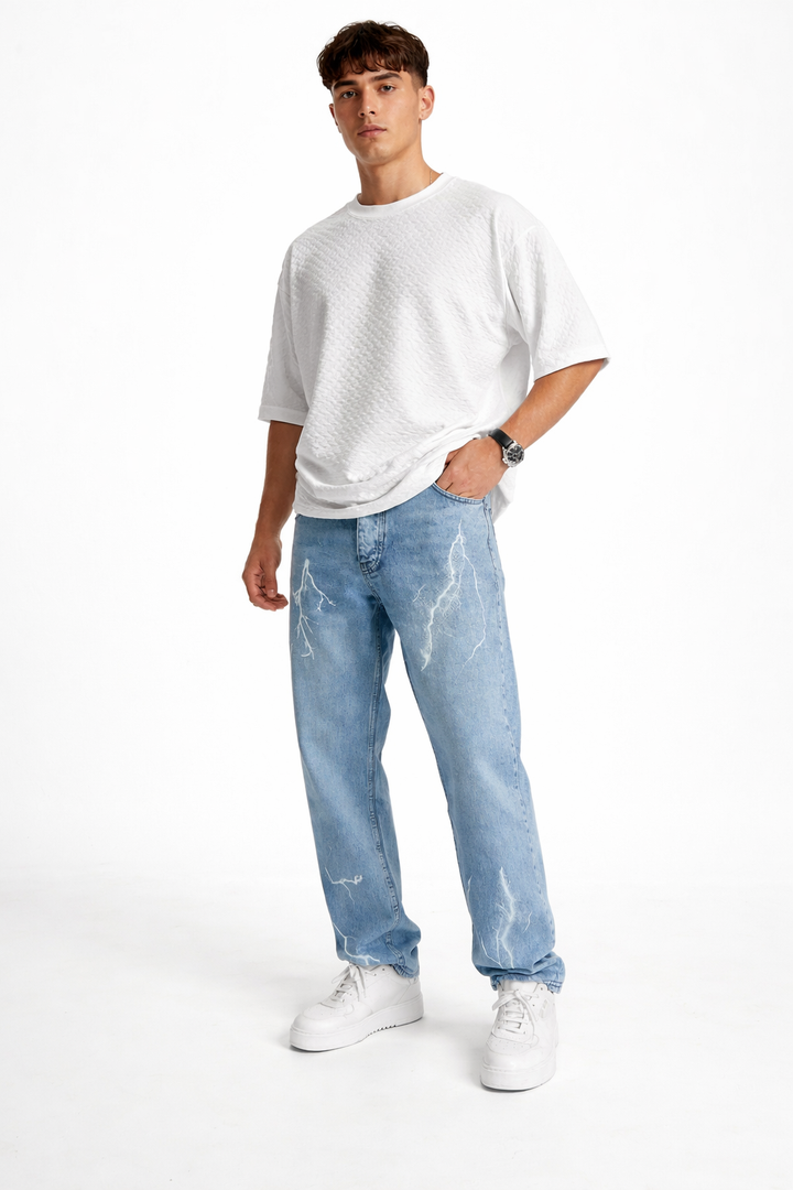 Gerade Jeans mit Aufdruck - Svenrik