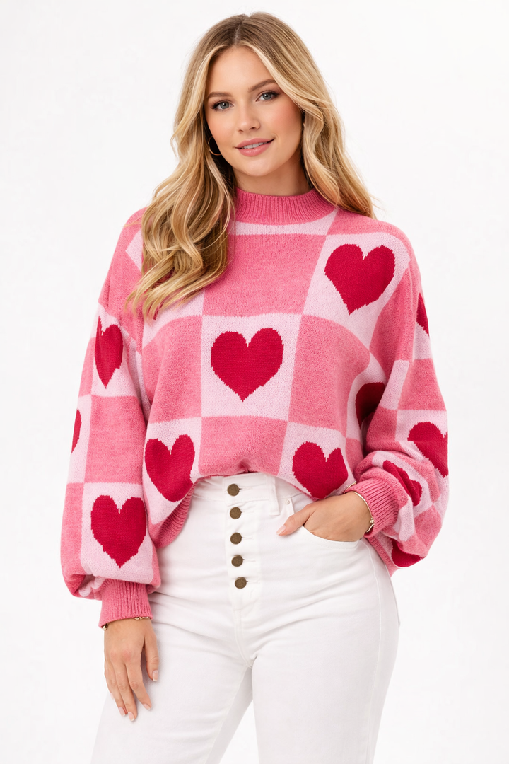 Damen Strickpulli mit Herzmotiv - Alvéra