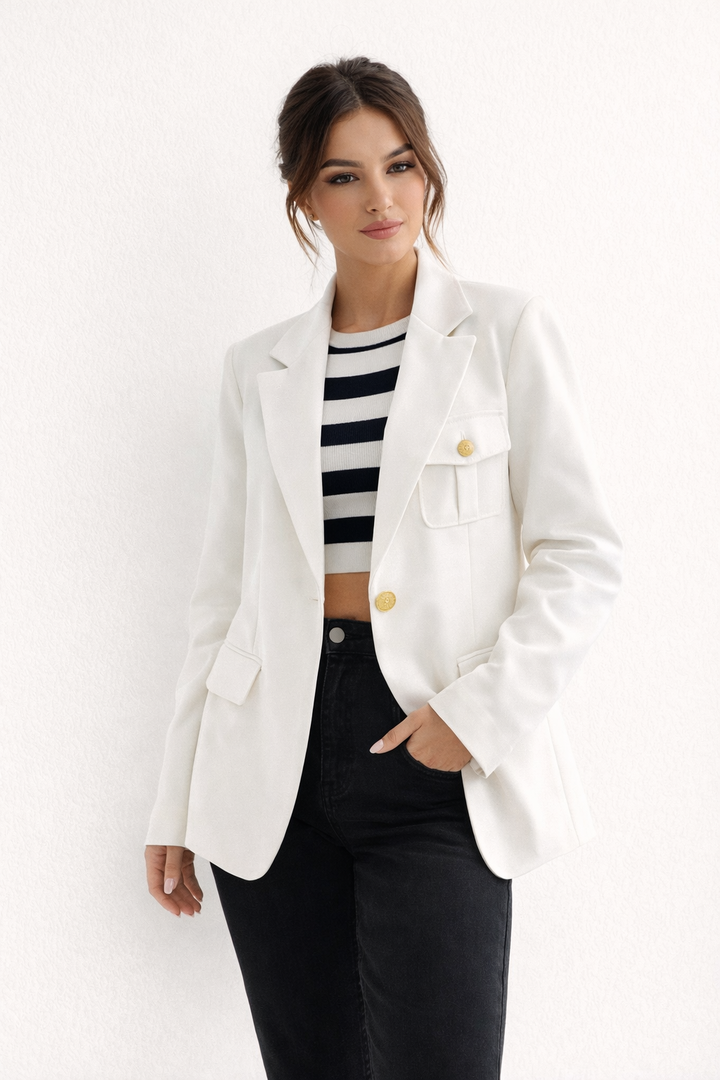Gerade geschnittener Damenblazer mit Revers - Luma