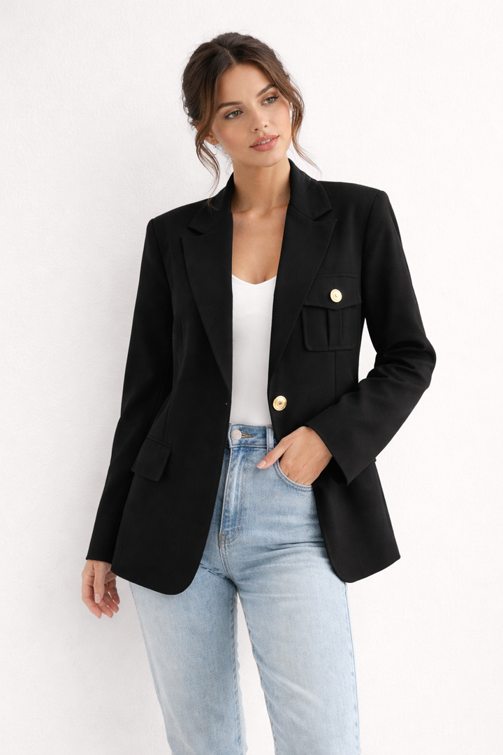 Gerade geschnittener Damenblazer mit Revers - Luma