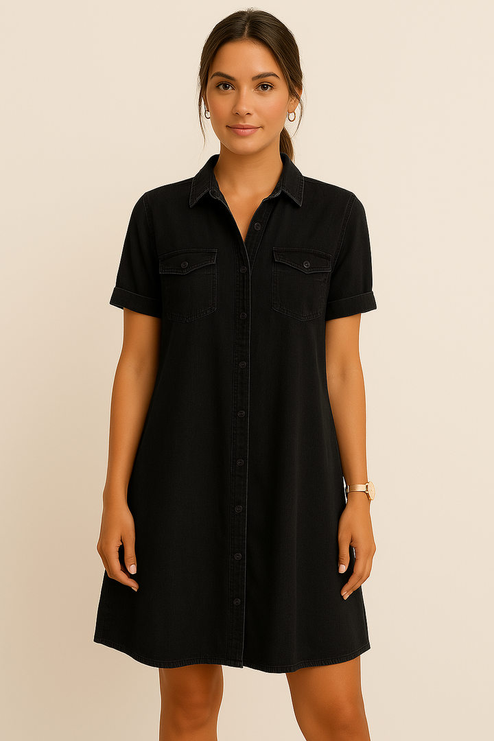 Bequemes Hemdblusenkleid aus Denim für Damen - Claire