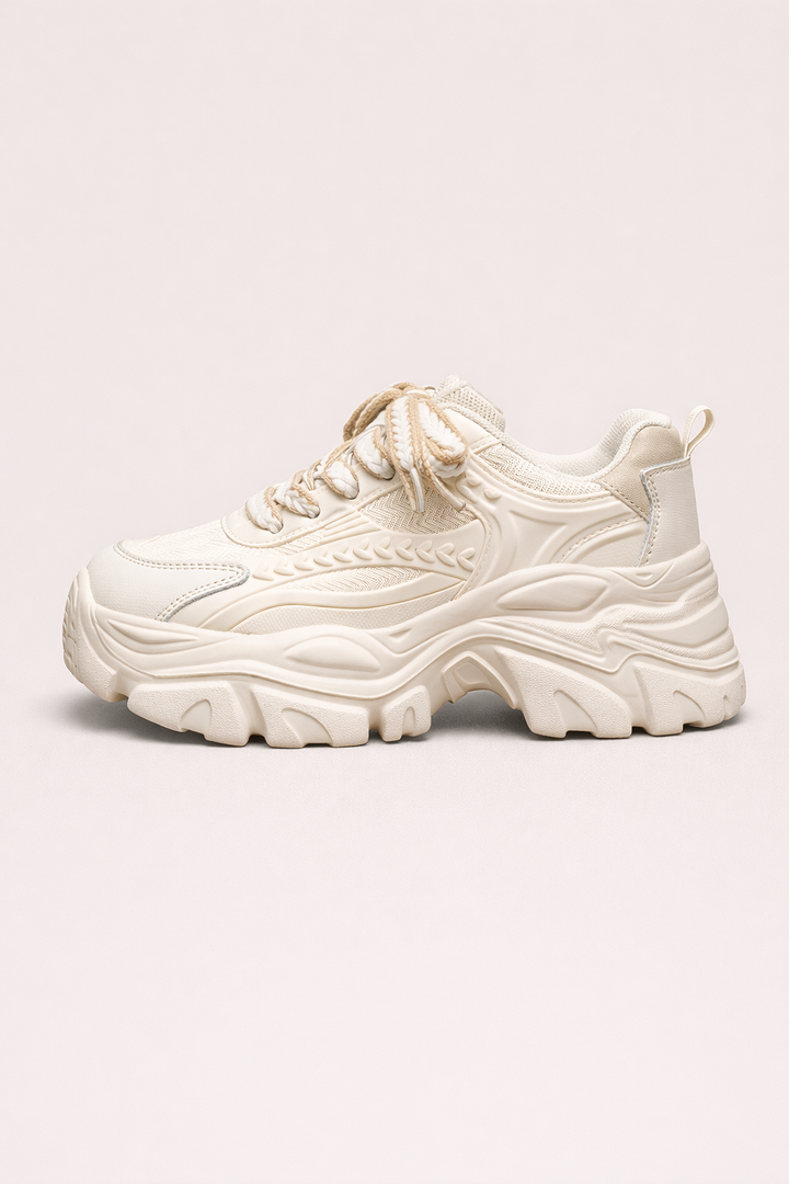 Damen Freizeit-Tennisschuhe mit festem Plateau - Gaia