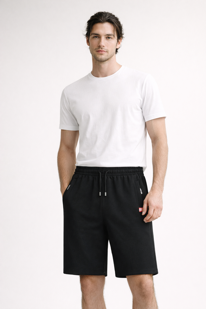 Unifarbene Sportshorts für Männer mit Reißverschlusstaschen - Kevin
