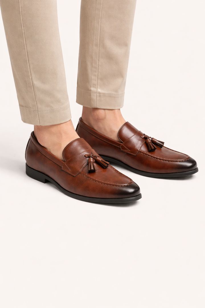 Herren Leder Mokassin Schuhe klassische Verarbeitung Quasten elegant formal - Draven