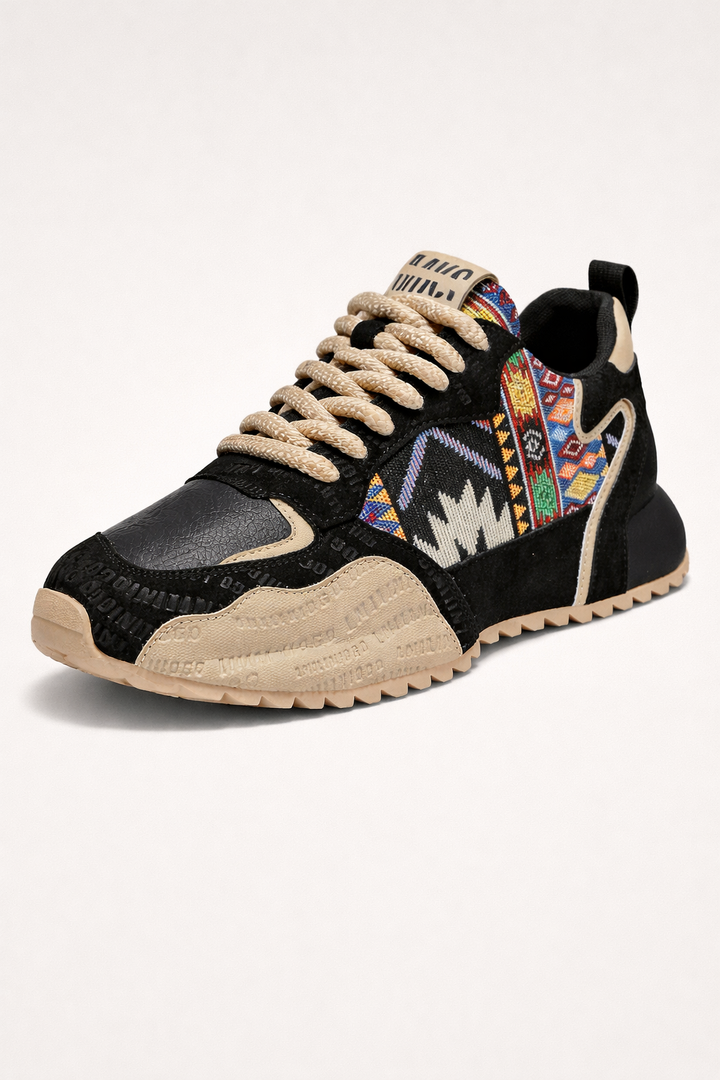 Herren-Turnschuhe mit dicker Sohle und Textildesign - Aleron