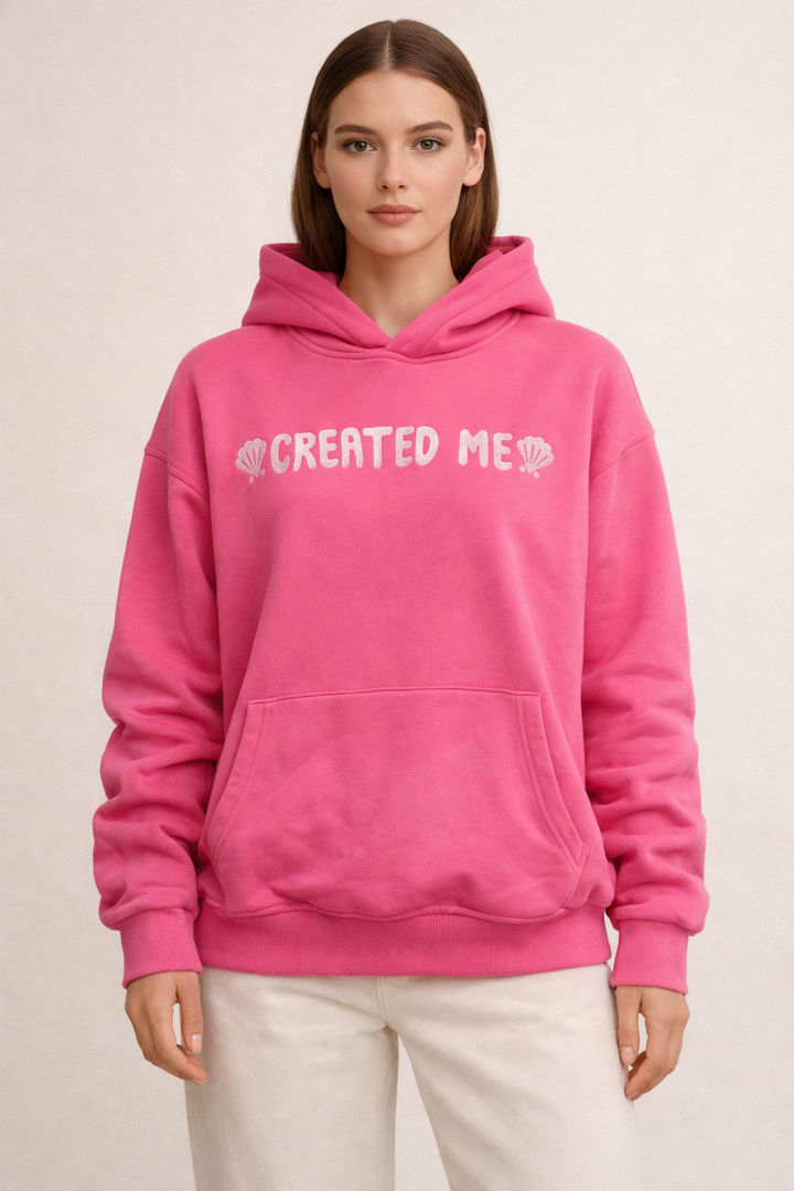 Damen-Kapuzensweatshirt mit Frontprint und Kängurutasche - Celira