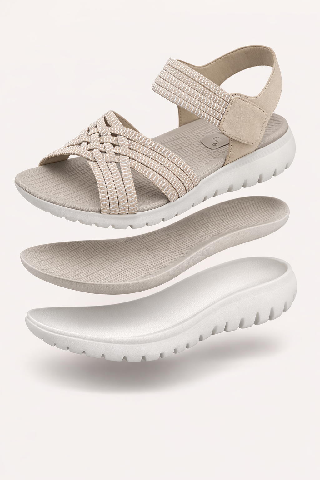 Orthopädische Damensandalen mit elastischen Laufriemen - Valery