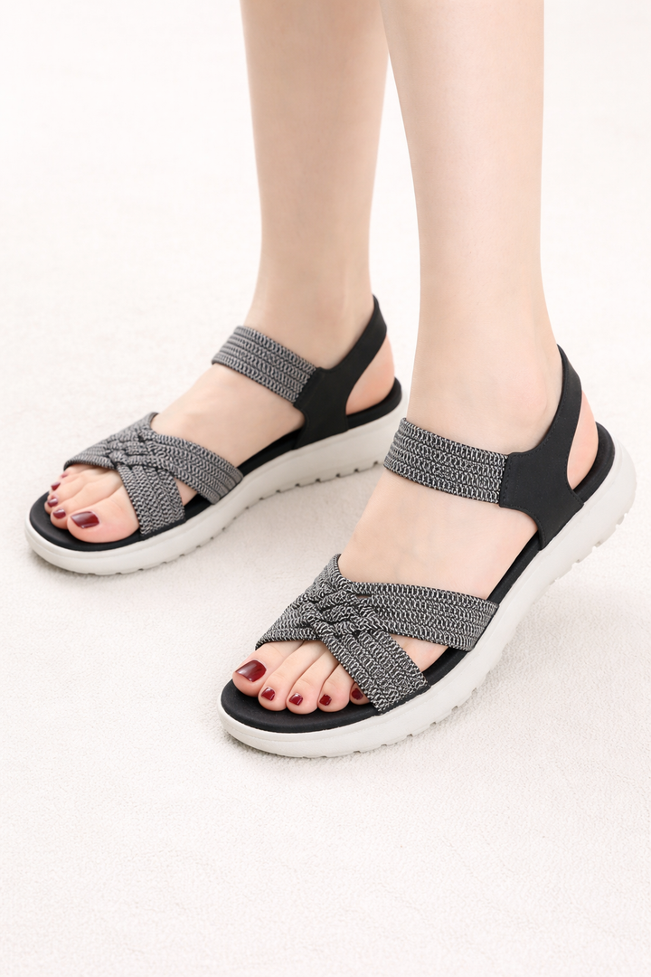 Orthopädische Damensandalen mit elastischen Laufriemen - Valery