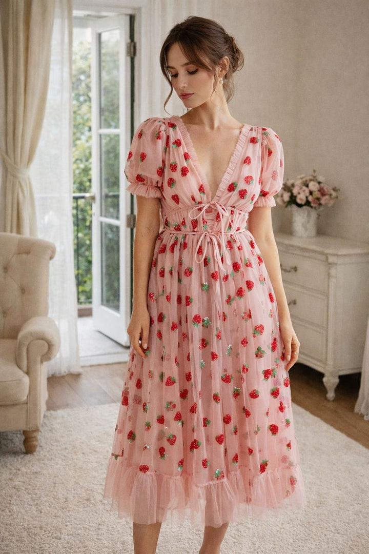 Besticktes Tüllkleid für Frauen - Eda