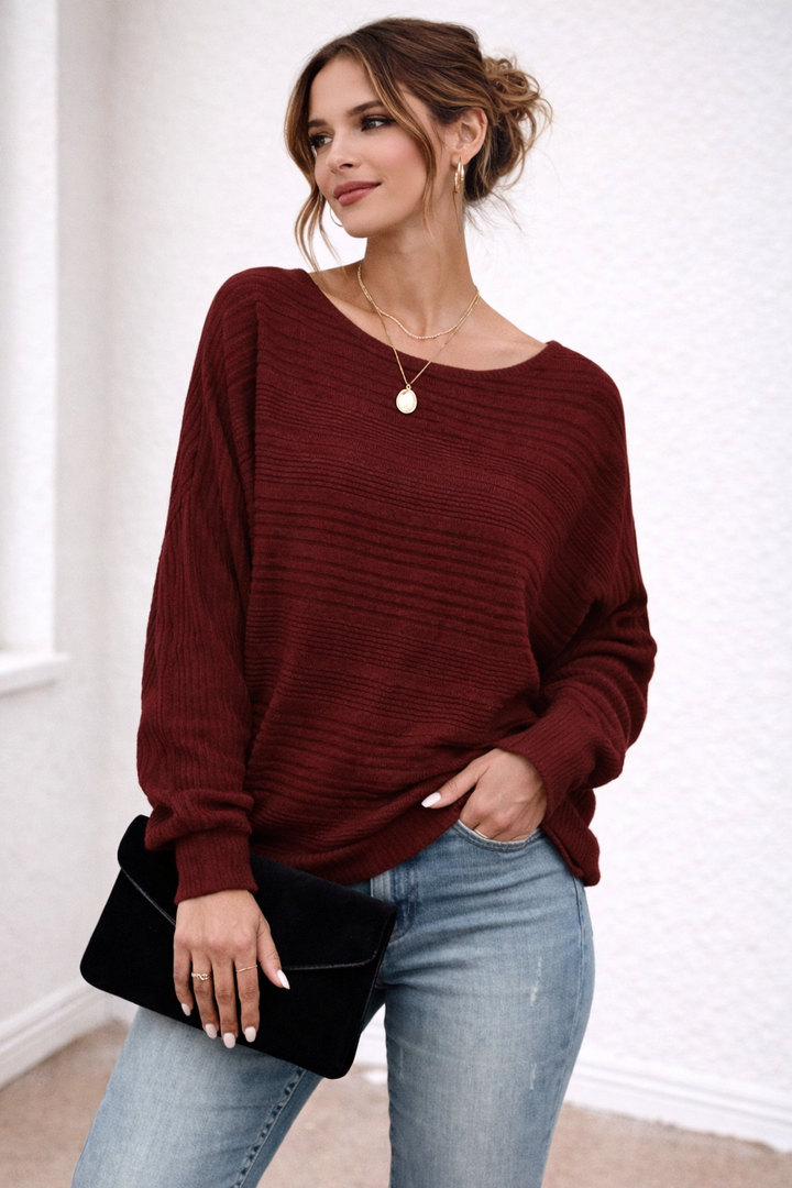 Damenstrickpullover mit Rundhalsausschnitt und lockerer Passform - Anniken