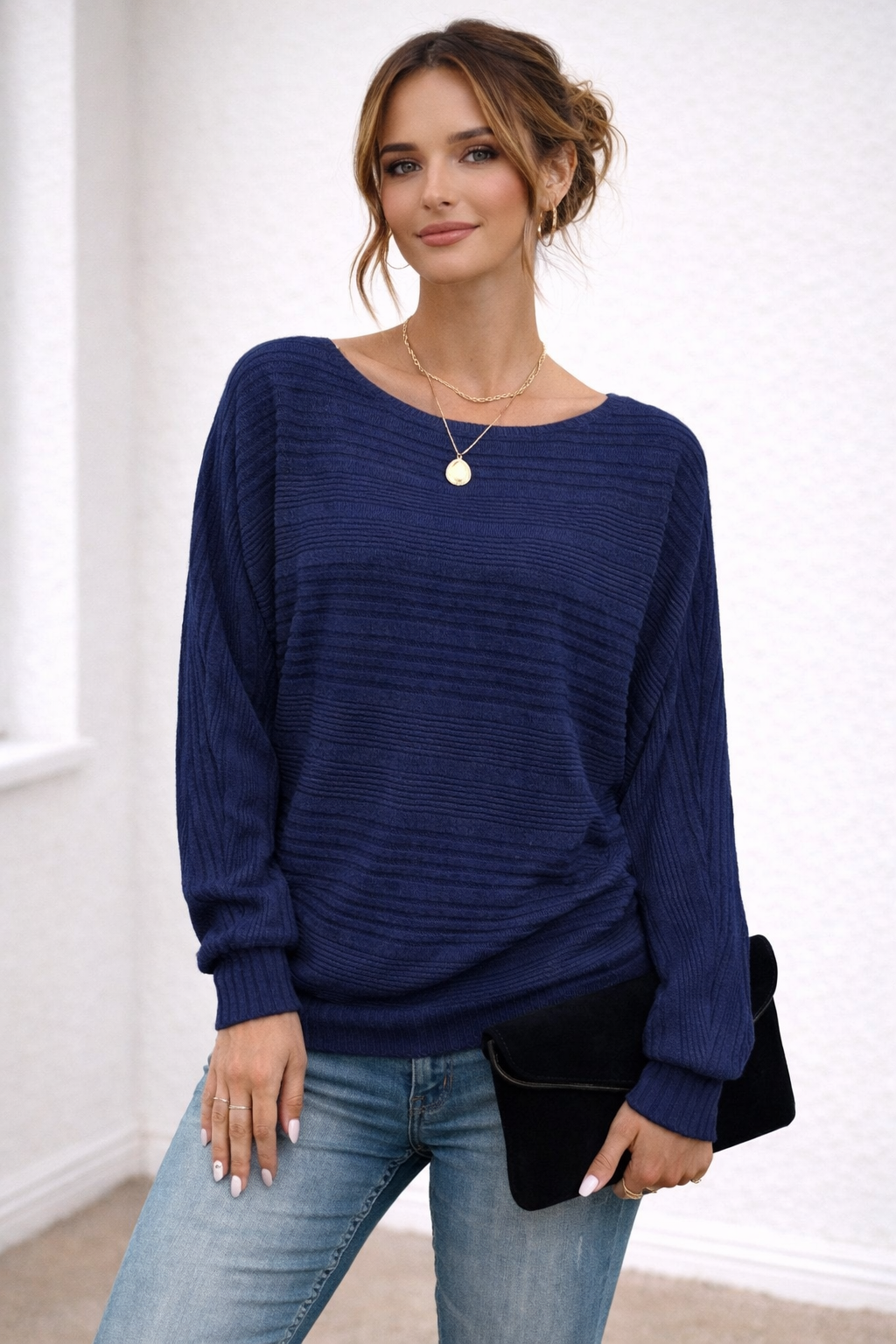 Damenstrickpullover mit Rundhalsausschnitt und lockerer Passform - Anniken
