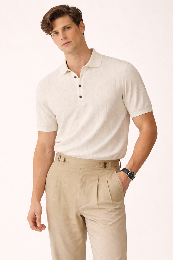 Leichtes Herren-Poloshirt mit Button-Down-Kragen - Ravel