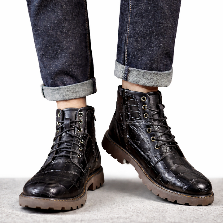 Herren Freizeitstiefel mit seitlichem Reißverschluss und mittlerem Schaft - Ivarn
