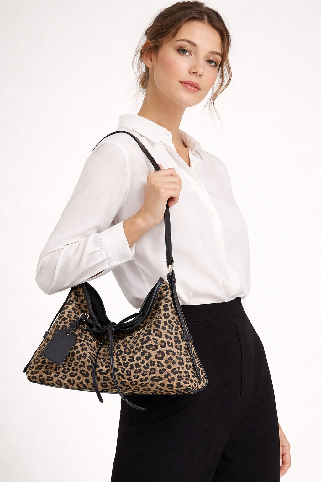 Damen Umhängetasche Leopard Design elegant