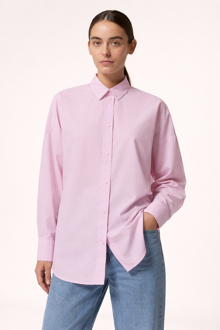 Oversize Damenbluse mit langen Ärmeln und geradem Schnitt - Livia